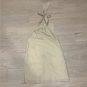 Elegant Cream Halter Dress